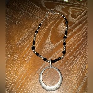 Premier Design Black and Silver Pendant Necklace
